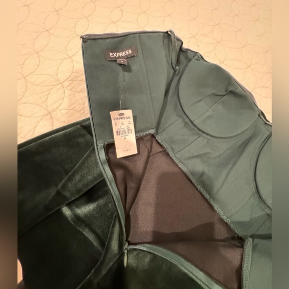 Express Velvet Sweetheart Neckline Strapless Midi Sheath Dress | Size: M #790925 - Picture 10 of 15